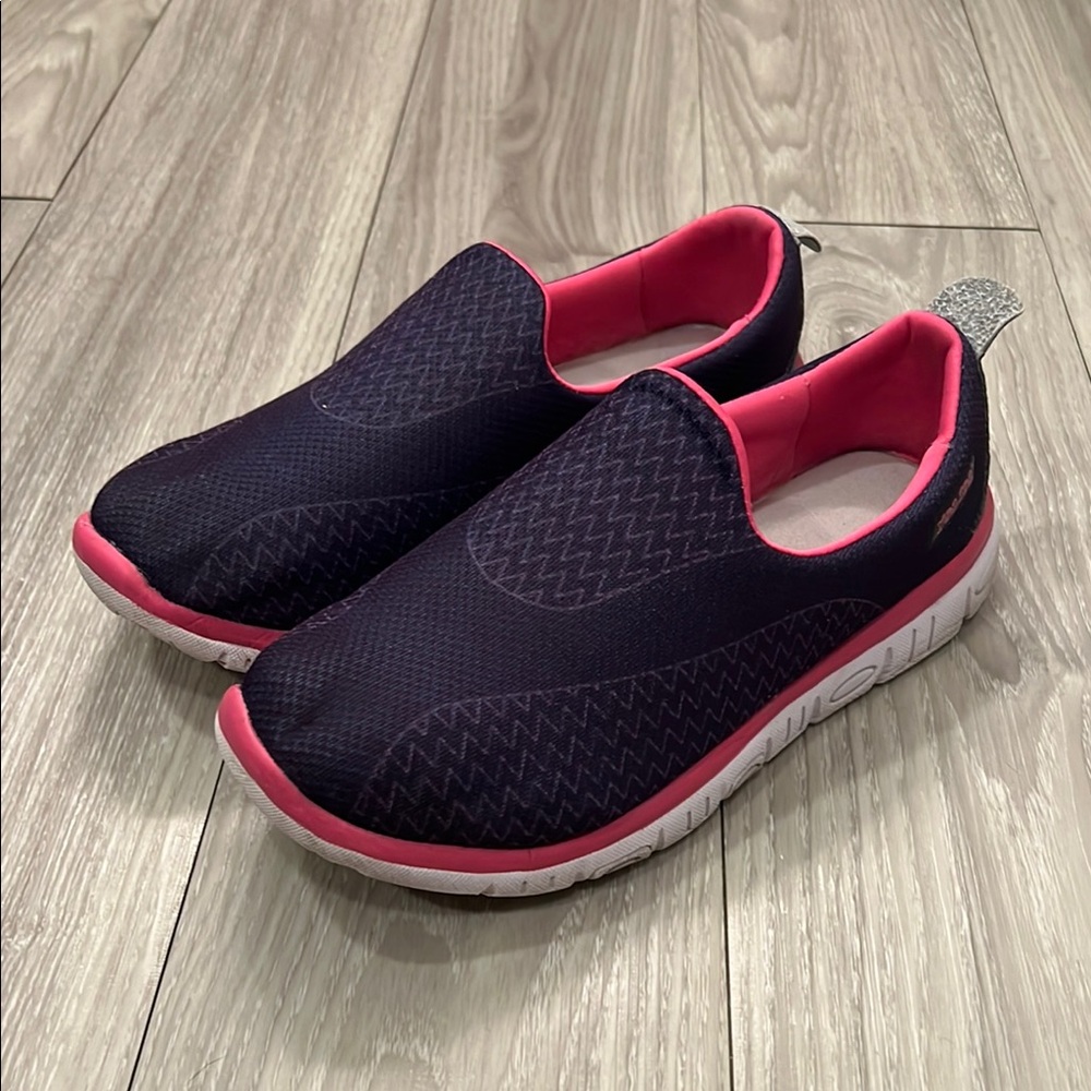 RocSoc - Blue & Pink slip on sneakers